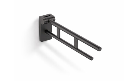 Pagalbinis turėklas žmonėms su negalia, Ø32, atlenkiamas, PREMIUM – 60 cm / nerūdijantis plienas, matinė juoda spalva