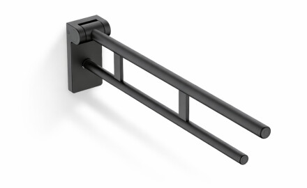 Pagalbinis turėklas žmonėms su negalia, Ø32, atlenkiamas, PREMIUM – 80 cm / nerūdijantis plienas, matinė juoda spalva