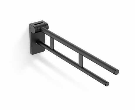 Pagalbinis turėklas žmonėms su negalia, Ø32, atlenkiamas, PREMIUM – 80 cm / nerūdijantis plienas, matinė juoda spalva