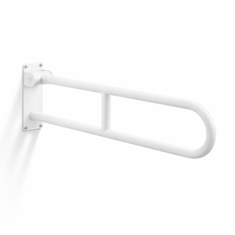 Pagalbinis turėklas žmonėms su negalia, Ø32, lenkto profilio, atlenkiamas, STANDARD – 80 cm / nerūdijantis plienas, matinė balta spalva #1