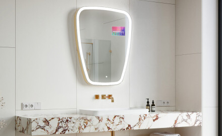 SMART Nereguliarus veidrodis su apšvietimu LED Z222 Google