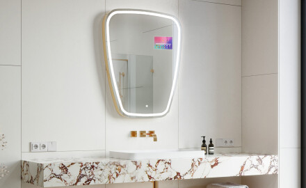 SMART Nereguliarus veidrodis su apšvietimu LED Z223 Google