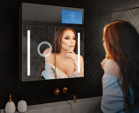 Smart vonios spintelė su LED veidrodžiu - L02 Sarah 66,5 x 72cm #10