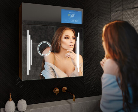 Smart vonios spintelė su LED veidrodžiu - L27 Sarah 66,5 x 72cm #10