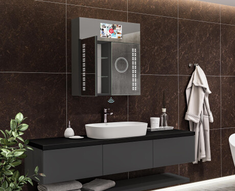 Smart vonios spintelė su LED veidrodžiu - L55 Sarah 66,5 x 72cm #12