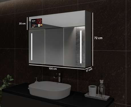 Smart vonios spintelė su LED veidrodžiu - L02 Sarah 100 x 72cm #3