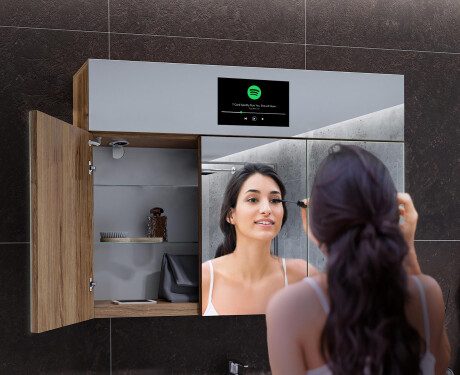 Smart vonios spintelė su LED veidrodžiu - L02 Sarah 100 x 72cm #8