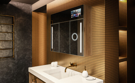 Smart vonios spintelė su LED veidrodžiu - L02 Sarah 100 x 72cm