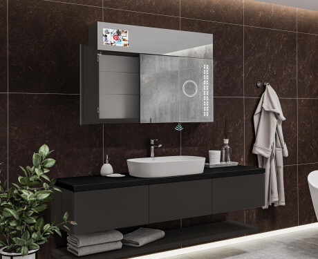 Smart vonios spintelė su LED veidrodžiu - L55 Sarah 100 x 72cm #11