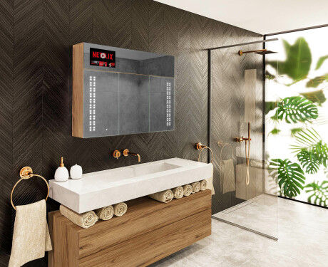 Smart vonios spintelė su LED veidrodžiu - L55 Sarah 100 x 72cm #7