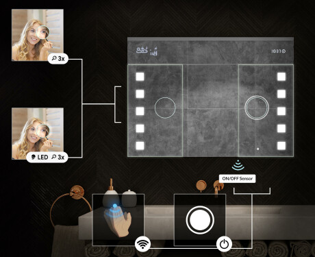 Vonios spintelė su LED veidrodžiu - l03 emily 100 x 72cm #5