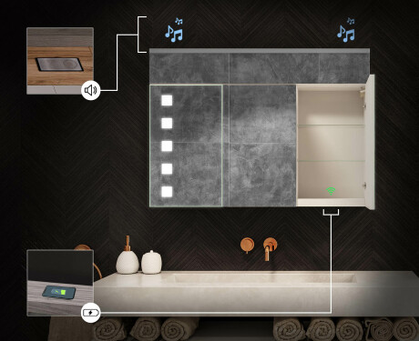 Vonios spintelė su LED veidrodžiu - l03 emily 100 x 72cm #6