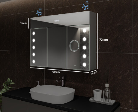 Vonios spintelė su LED veidrodžiu - l06 emily 100 x 72cm #2