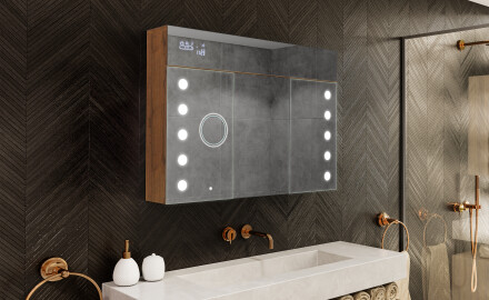 Vonios spintelė su LED veidrodžiu - l06 emily 100 x 72cm