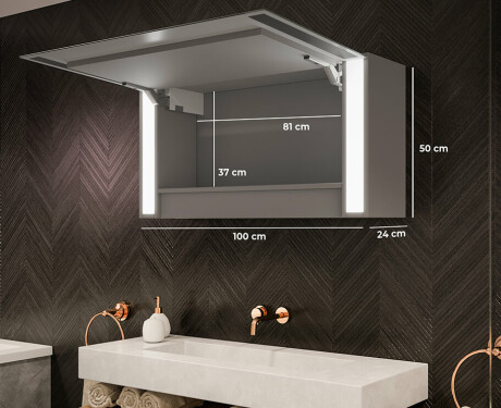Vonios spintelė su LED veidrodžiu Sofia 100 x 50cm #2