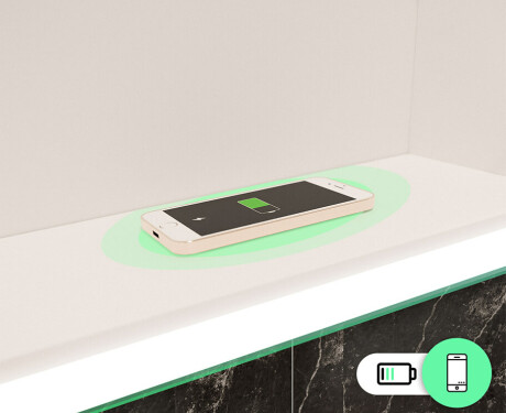 Vonios kambario spinta su šviesos diodais Lily - trijų durų 100 x 72,5cm #10