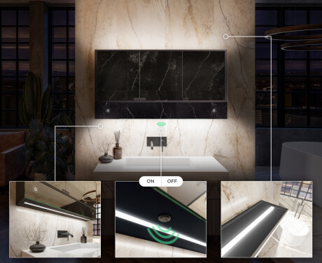 Vonios kambario spinta su šviesos diodais Lily - trijų durų 100 x 72,5cm #7