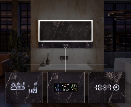 Vonios kambario spinta su šviesos diodais Lily - trijų durų 100 x 72,5cm #8