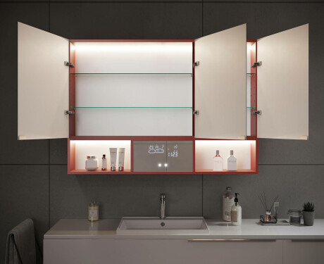 Vonios kambario spinta su šviesos diodais Emma - trijų durų 100 x 72cm #12