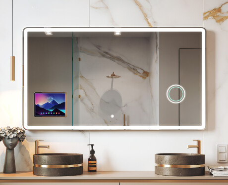 Apvalus modernus LED veidrodis su iPad Displine L141 rėmeliu