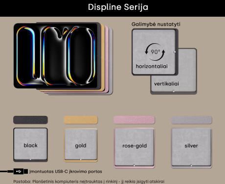 Apvalus modernus LED veidrodis su iPad Displine L141 rėmeliu #2