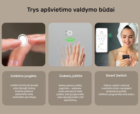 Apvalus modernus LED veidrodis su iPad Displine L141 rėmeliu #5