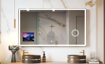 Apvalus modernus LED veidrodis su iPad Displine L141 rėmeliu