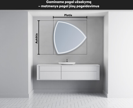 Sieninis dekoratyvinis veidrodis su LED T223 #3
