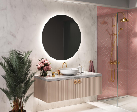 Apvalus apšviestas vonios veidrodis L112 #2