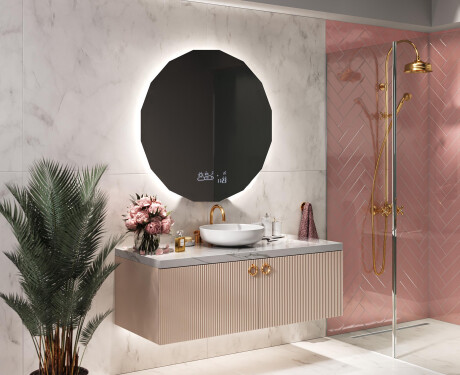 Apvalus apšviestas vonios veidrodis L113 #2