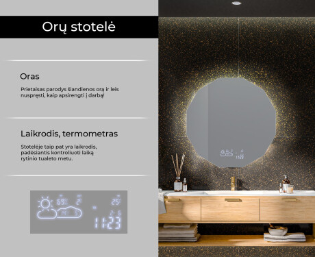 Apvalus apšviestas vonios veidrodis L113 #10