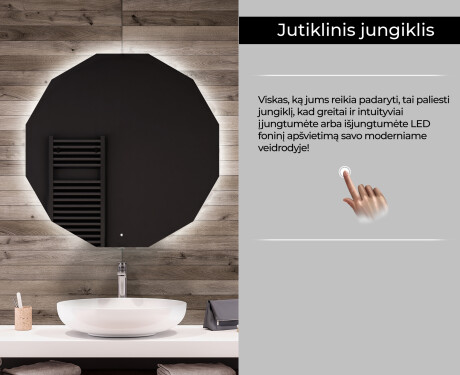 Apvalus apšviestas vonios veidrodis L113 #6