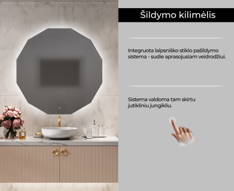 Apvalus apšviestas vonios veidrodis L113 #8