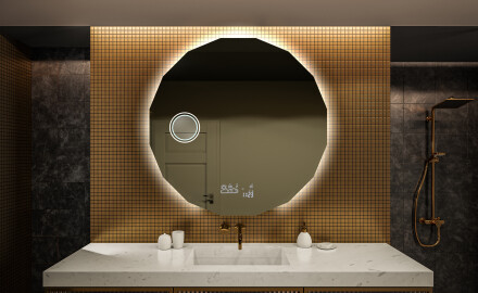 Apvalus apšviestas vonios veidrodis L113