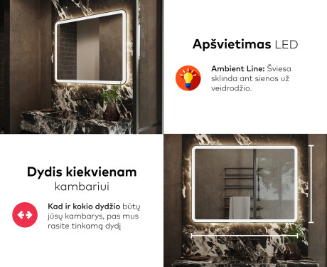 Apšviestas vonios veidrodis LED L141 #5