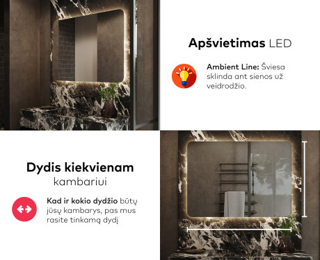 Apšviestas vonios veidrodis LED L142 #5