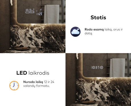 Apšviestas vonios veidrodis LED L142 #7