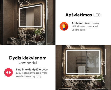 Apšviestas vonios veidrodis LED L143 #5