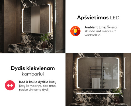 Apšviestas vonios veidrodis LED L144 #5