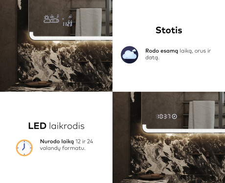 Apšviestas vonios veidrodis LED L145 #7