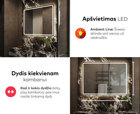 Apšviestas vonios veidrodis LED L147 #5