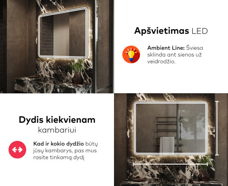 Apšviestas vonios veidrodis LED L148 #5