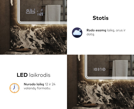 Apšviestas vonios veidrodis LED L148 #7